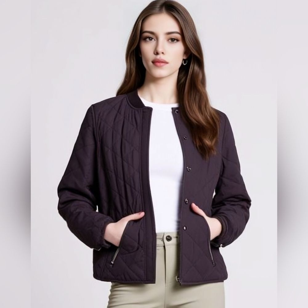 EUC Gap Women's Y2K Lightweight Quilted Liner Jacket Brown Size L